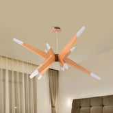 Modern Wood Sputnik Chandelier Pendant Light with LED, 12 Lights - Perfect for Bedroom Suspension Lamp - This timeless Sputnik Chandelier Pendant Light provides ravishing illumination for any modern, rustic, or traditional design. Boasting an exquisite mo